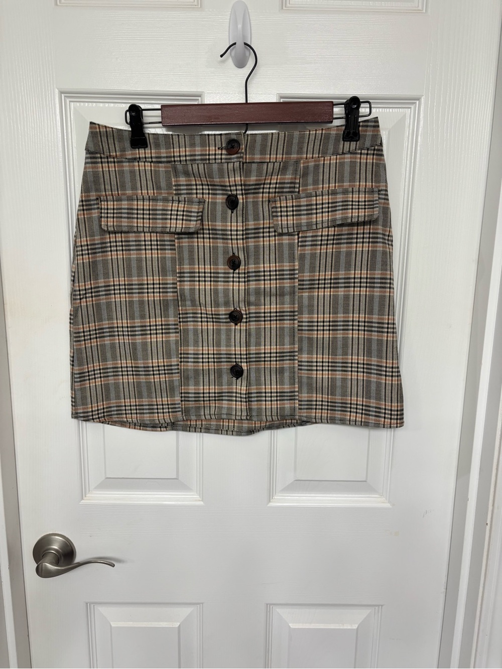 Urban Outfitters Pennsport Plaid Mini Skirt M 90s Preppy Academia Button